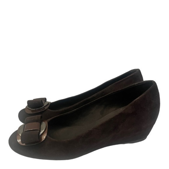 STUART WEITZMAN Beaudelair Brown Suede Wedge Shoes Size 7.5 - Picture 9 of 12